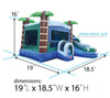 Image of Modular Tropical Blue Marble Inflatable Water Slide Bounce House Combo with Blower