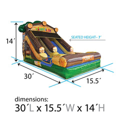 Cabin Slide 14' Wet/Dry - Summer Camp-Themed Inflatable Slide