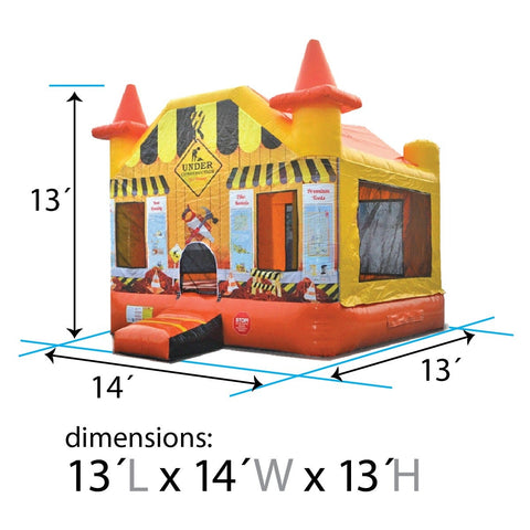 Under Construction Jumping Castle - Construction-Themed Bounce House