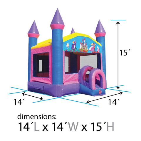 Pink Princess Dream Bounce House with Blower