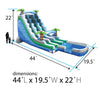 Image of 22' Tropical Marble Wave Dual Lane Inflatable Water Slide with Blower and Splash Pool