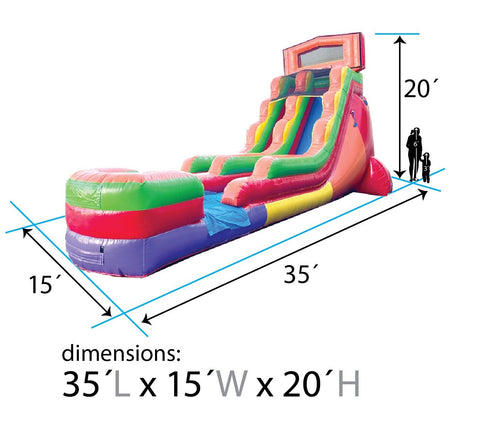 18' Modular Rainbow Inflatable Water Slide with Blower