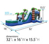 Image of Mega Tropical Blue Marble Dual Lane Inflatable Water Slide Bounce House Combo with Blower