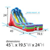 Image of 24' Retro Rainbow Double Bay Inflatable Water Slide with Blower