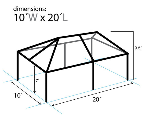 10' x 20' Replacement West Coast Tent Frame Only, Single Tube