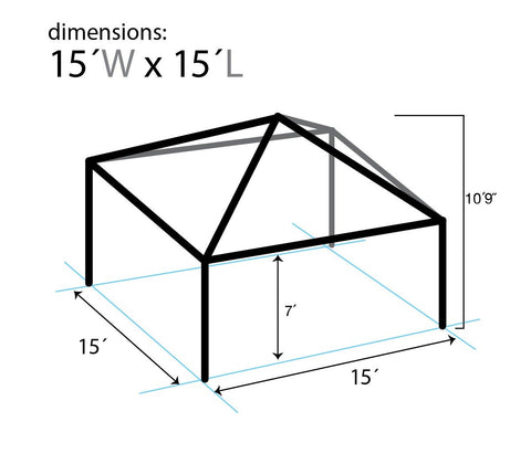 15' x 15' Replacement West Coast Tent Frame Only, Single Tube