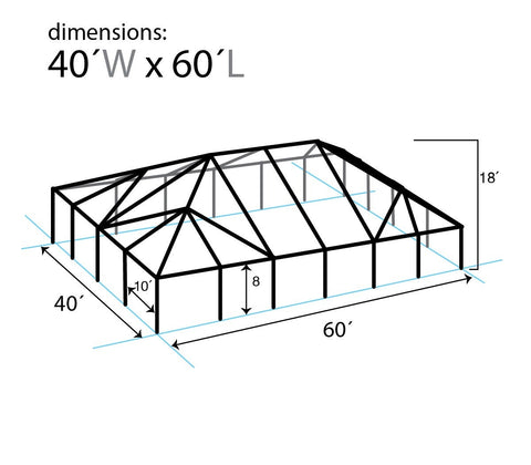 40' x 60' West Coast Frame Tent - Single Tube Frame Only, Single Tube