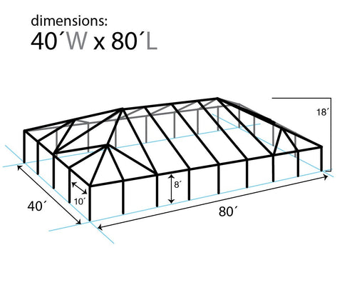 40' x 80' Replacement West Coast Tent Frame Only, Single Tube