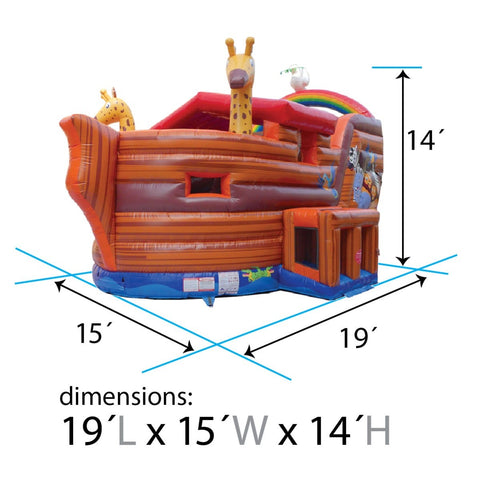 Deluxe Noah's Ark Bounce House and Slide Combo with Blower