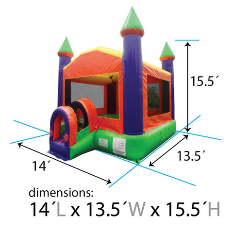Orange Castle Inflatable Bounce House with Blower