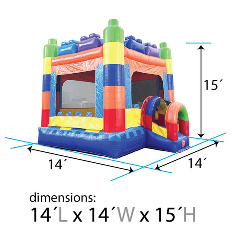 Building Block Commercial Bounce House with Blower