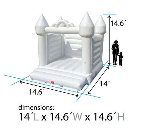 White Wedding Castle Bounce House with Blower