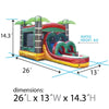 Image of Kids Tropical Fire Marble Water Slide Bounce House Combo with Blower