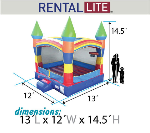 Rental Lite Deluxe Rainbow Bounce House with Blower