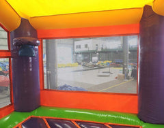 Orange Rainbow Deluxe Inflatable Castle Bounce House Slide Combo w/ Blower