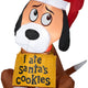 3.5' Gemmy Airblown Inflatable Christmas Dog w/ "I Ate Santa's Cookies" Sign