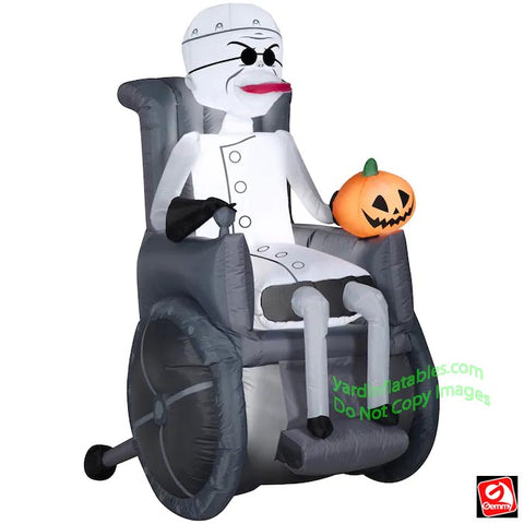 5.5' Gemmy Airblown Inflatable Nightmare Before Christmas Dr. Finkelstein in wheelchair