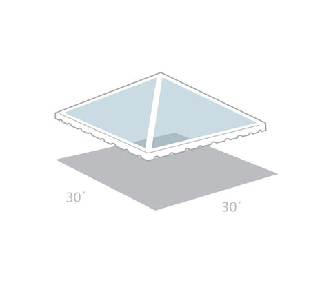 30' x 30' West Coast Frame Tent Top, Clear 2-Piece Sectional
