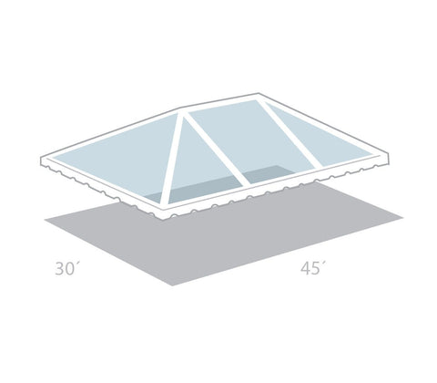 30' x 45' West Coast Frame Tent Top, Clear Sectional