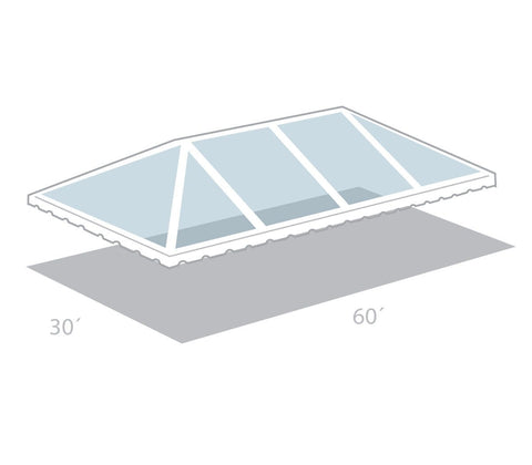 30' x 60' West Coast Frame Tent Top, Clear Sectional