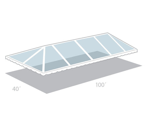 40' x 100' West Coast Frame Tent Top. Clear Sectional