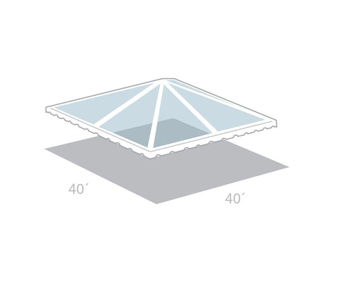 40' x 40' West Coast Frame Tent Top, Clear Sectional