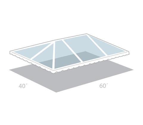 40' x 60' West Coast Frame Tent Top, Clear Sectional