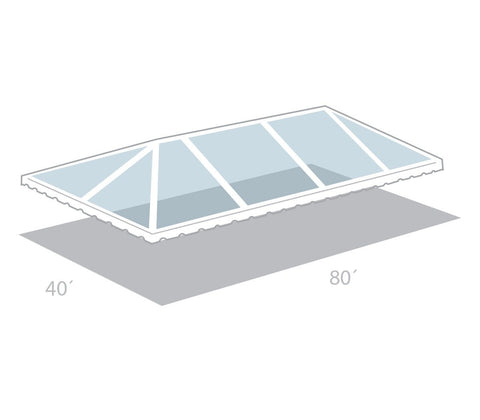 40' x 80' West Coast Frame Tent Top, Clear Sectional