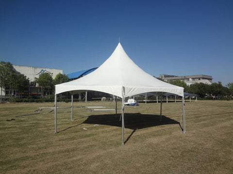 20' Premium Hexagon High Peak Frame Party Tent, White