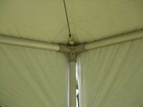 30' Premium Hexagon High Peak Frame Party Tent, White