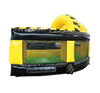Image of Angled rear view of Venom U-Turn inflatable obstacle course showing curved entry tunnel and mesh window panels
