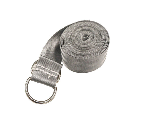 1.5" x 13' Double D Ring Tie Down Nylon Webbing Straps, Grey