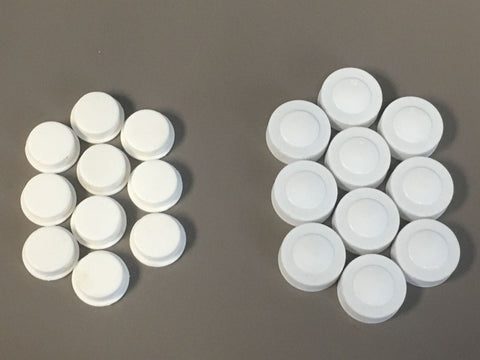 Water Bag Plastic Screw On Cap and Rubber Plug Insert (10 Pack of Each)