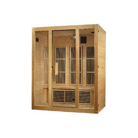 dynam Saunas Maxxus "Bellevue" 3 person Low EMF FAR Infrared Sauna Canadian Hemlock by Dynamic Saunas Direct 019962853364 MX-J306-01