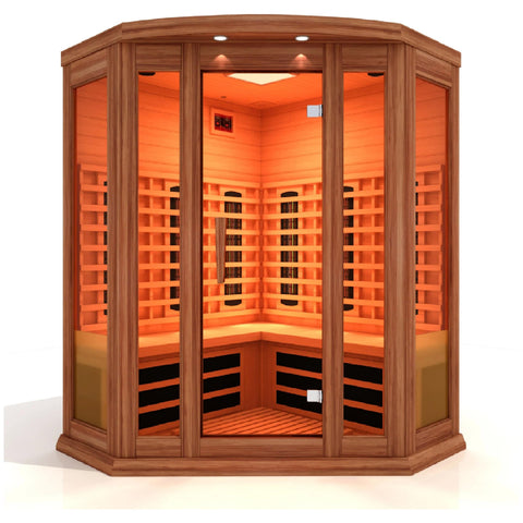 Dynamic Saunas Direct Saunas 3 Person Maxxus Full Spectrum Infrared Sauna - Canadian Red Cedar by Dynamic Saunas Direct MX-M356-01-FS CED 3Person Maxxus Full Spectrum Infrared Sauna Canadian Red Cedar Dynamic