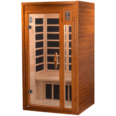 Dynamic Barcelona 1-2-person Low EMF (Under 8MG) FAR Infrared Sauna (Canadian Hemlock) by Dynamic Saunas Direct