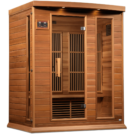 Dynamic Saunas Direct Saunas Maxxus 3 Per Near Zero EMF FAR Infrared Carbon Canadian Red Cedar Sauna by Dynamic Saunas Direct 019962851766 MX-K306-01-ZF Ced Maxxus 3 Per Near Zero EMF FAR Infrared Carbon Canadian Red Cedar