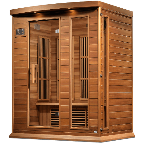 Dynamic Saunas Direct Saunas Maxxus 3 Per Near Zero EMF FAR Infrared Carbon Canadian Red Cedar Sauna by Dynamic Saunas Direct 019962851766 MX-K306-01-ZF Ced Maxxus 3 Per Near Zero EMF FAR Infrared Carbon Canadian Red Cedar