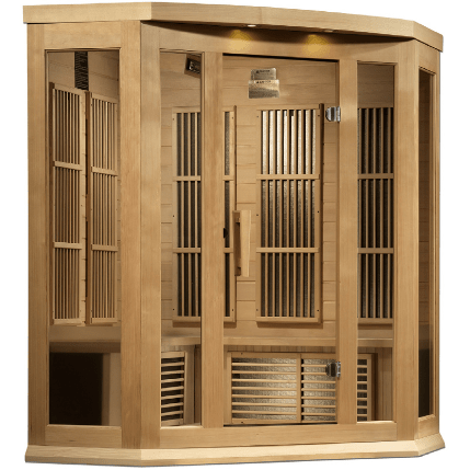 Dynamic Saunas Direct Saunas Maxxus 3 Person Corner Near Zero EMF FAR Infrared Sauna - Canadian Hemlock by Dynamic Saunas Direct 019962851865 MX-K356-01-ZF Maxxus 3 Person Corner Near Zero EMF FAR Hemlock Dynamic Saunas Direct