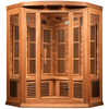 Image of Dynamic Saunas Direct Saunas Maxxus "Chaumont Edition" 3 Person Corner Near Zero EMF FAR Infrared Sauna - Canadian Red Cedar by Dynamic Saunas Direct 019962851964 MX-K356-01-ZF Ced Maxxus "Chaumont Edition" 3 Person Corner Zero Dynamic Saunas Direct