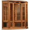 Image of Dynamic Saunas Direct Saunas Maxxus "Chaumont Edition" 3 Person Corner Near Zero EMF FAR Infrared Sauna - Canadian Red Cedar by Dynamic Saunas Direct 019962851964 MX-K356-01-ZF Ced Maxxus "Chaumont Edition" 3 Person Corner Zero Dynamic Saunas Direct