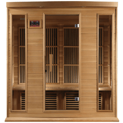 Maxxus 4-Person Low EMF (Under 8MG) FAR Infrared Sauna (Canadian Red Cedar) by Dynamic Saunas Direct