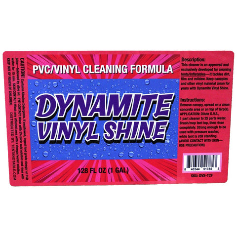 Dynamite Tent Cleaning Formula Label Close-Up