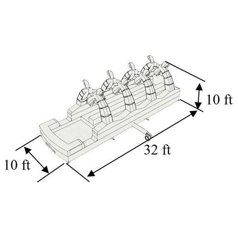 Eagle Bounce Inflatable Bouncers 10'H Dual Lane Palm Tree Slip n Splash by Eagle Bounce