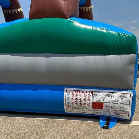 Eagle Bounce Inflatable Bouncers 10'H Dual Lane Palm Tree Slip n Splash by Eagle Bounce