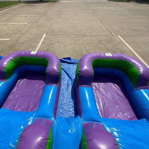 Eagle Bounce Inflatable Bouncers 13'H Dual Lane Purple Water Slide by Eagle Bounce