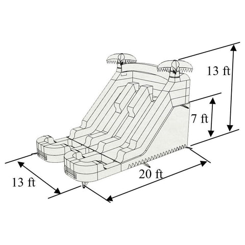 Eagle Bounce Inflatable Bouncers 13'H Dual Lane Purple Water Slide by Eagle Bounce