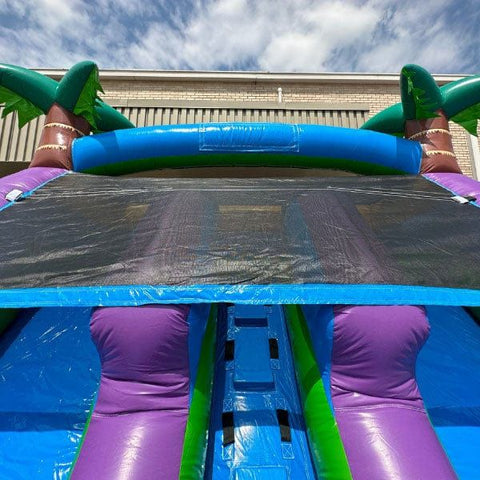 Eagle Bounce Inflatable Bouncers 13'H Dual Lane Purple Water Slide by Eagle Bounce