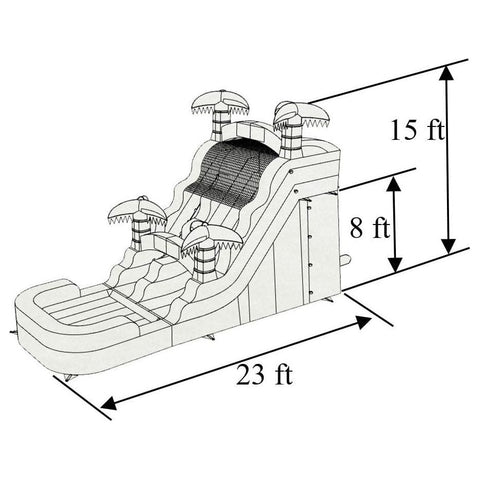Eagle Bounce Inflatable Bouncers 15'H Palm Tree Water Slide by Eagle Bounce