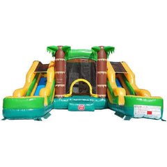 Eagle Bounce Inflatable Bouncers 9'H Dual Lane Palm Tree Combo by Eagle Bounce